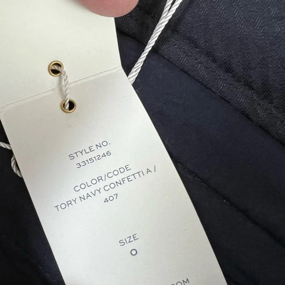 New Tory Burch Navy Blue Confetti Jacquard Trouser Pants NWT Designer Women’s 0 - Picture 11 of 12